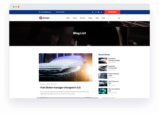 Motor Wash & Cleaning WordPress Theme