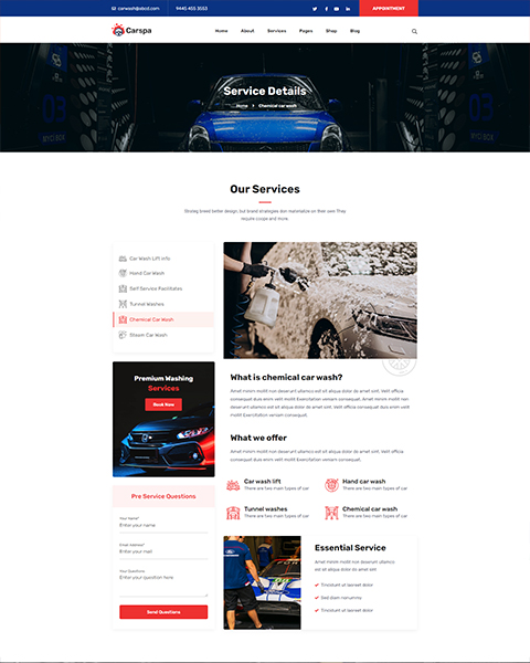 Motor Wash & Cleaning WordPress Theme