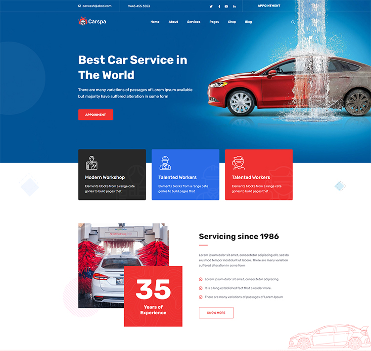 Motor Wash & Cleaning WordPress Theme