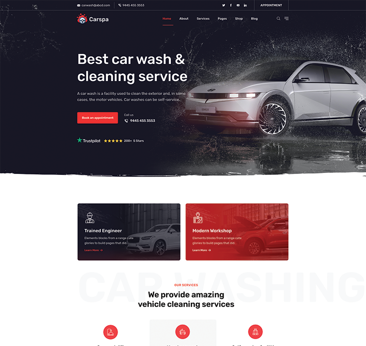 Motor Wash & Cleaning WordPress Theme