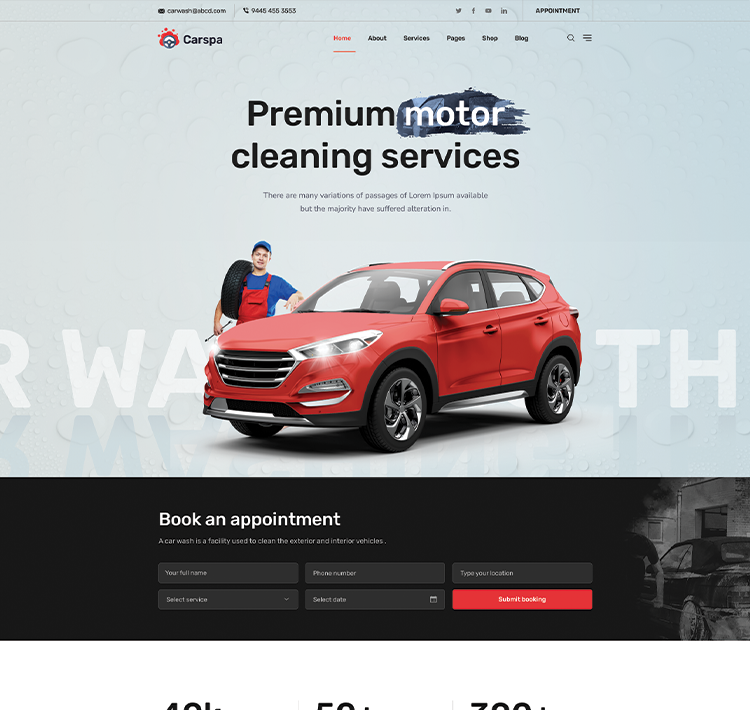 Motor Wash & Cleaning WordPress Theme
